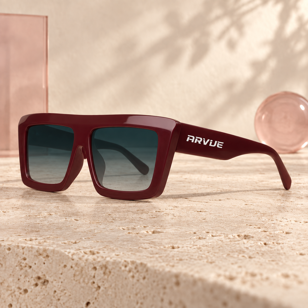 I Was Yours Mocha Plum sunglasses angled view — Bloomy