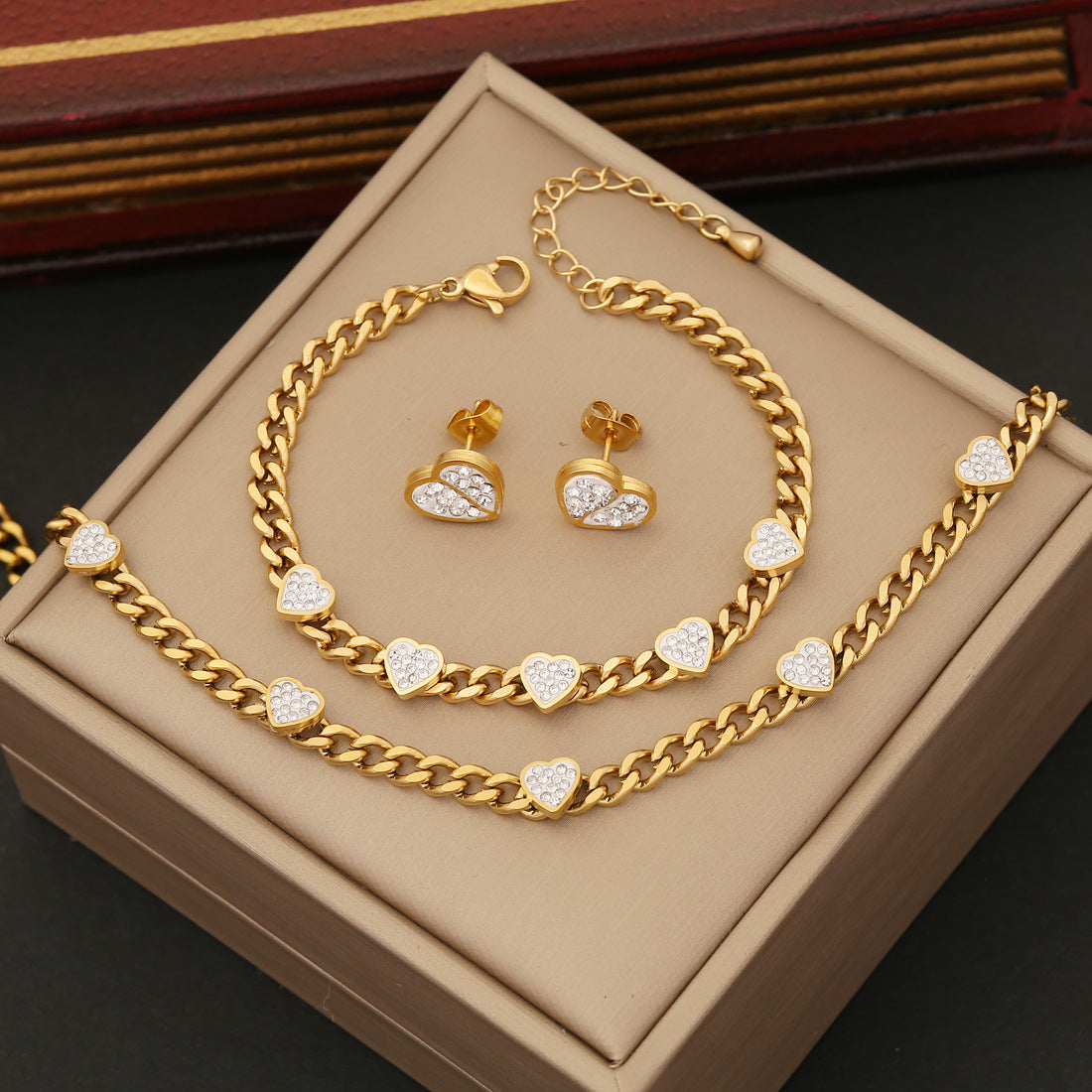 White Heart Chain Set — jewelry gifts for her by bloomy