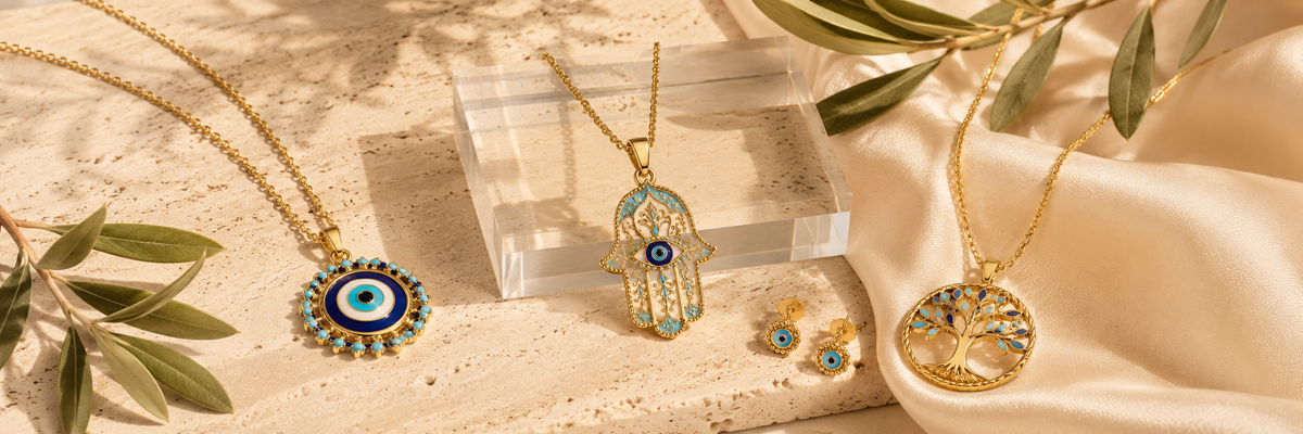 Evil Eye, Hamsa and Tree of Life symbolic jewelry by bloomy