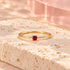 Ruby red square crystal ring — product photo