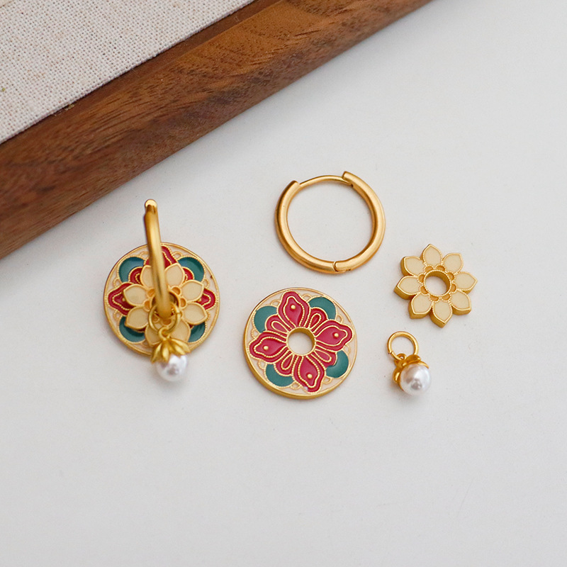 Pearl Lotus Earrings