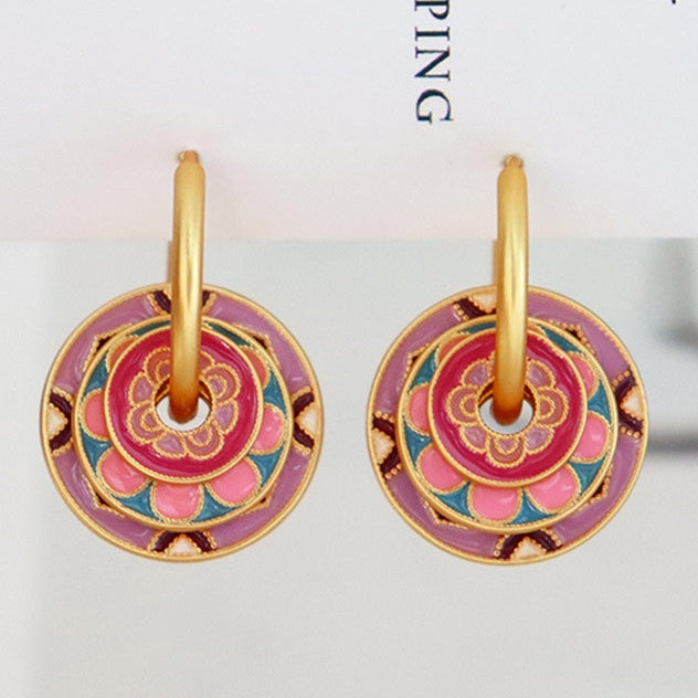 Rose Medallion Earrings