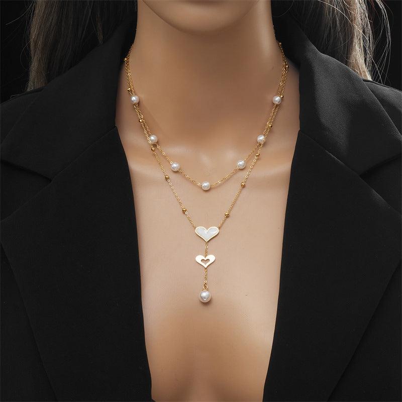 Celeste Heart Drop Necklace