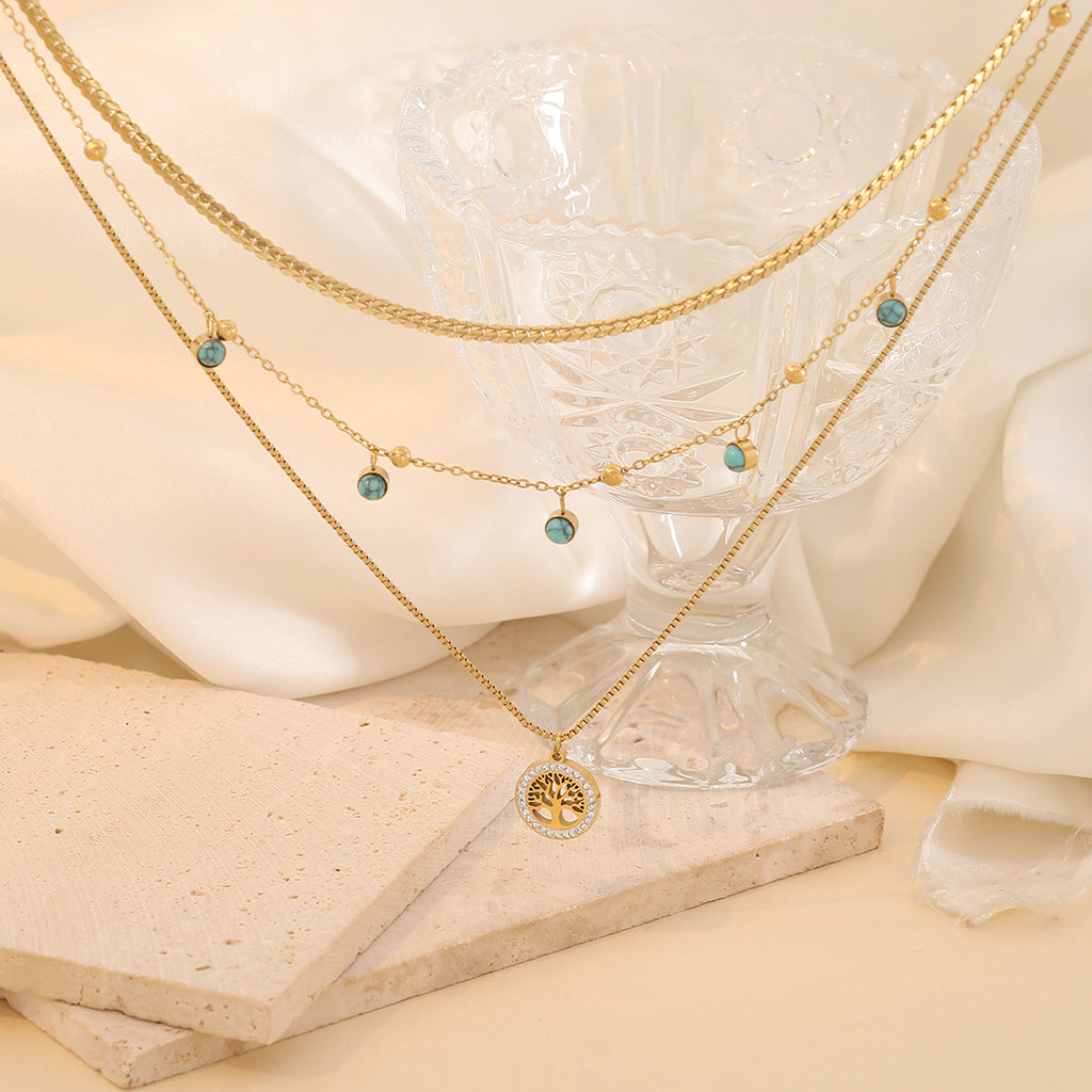 Tree of Life Turquoise Layered Jewelry Set