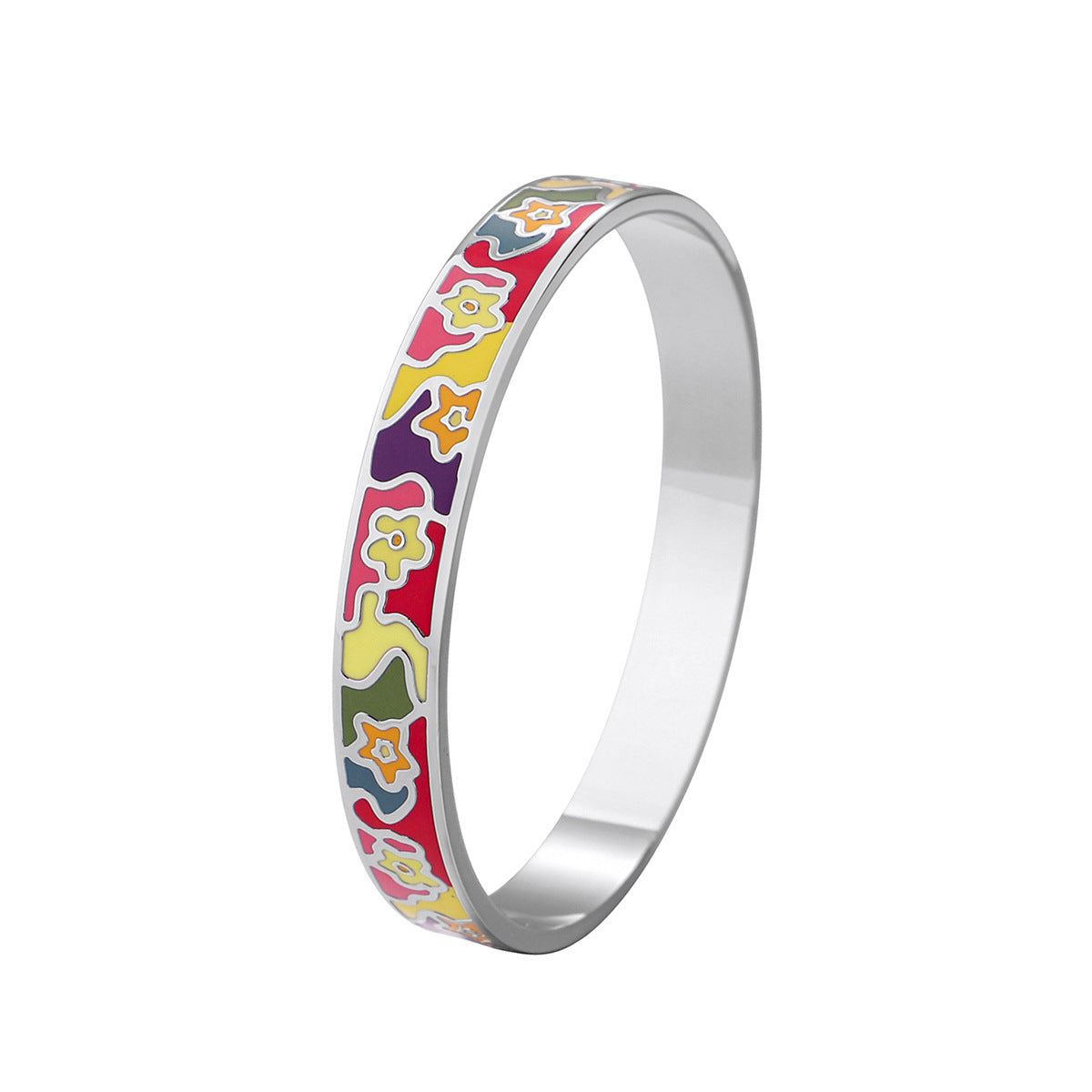 Vibrant Bloom Enamel Bangle