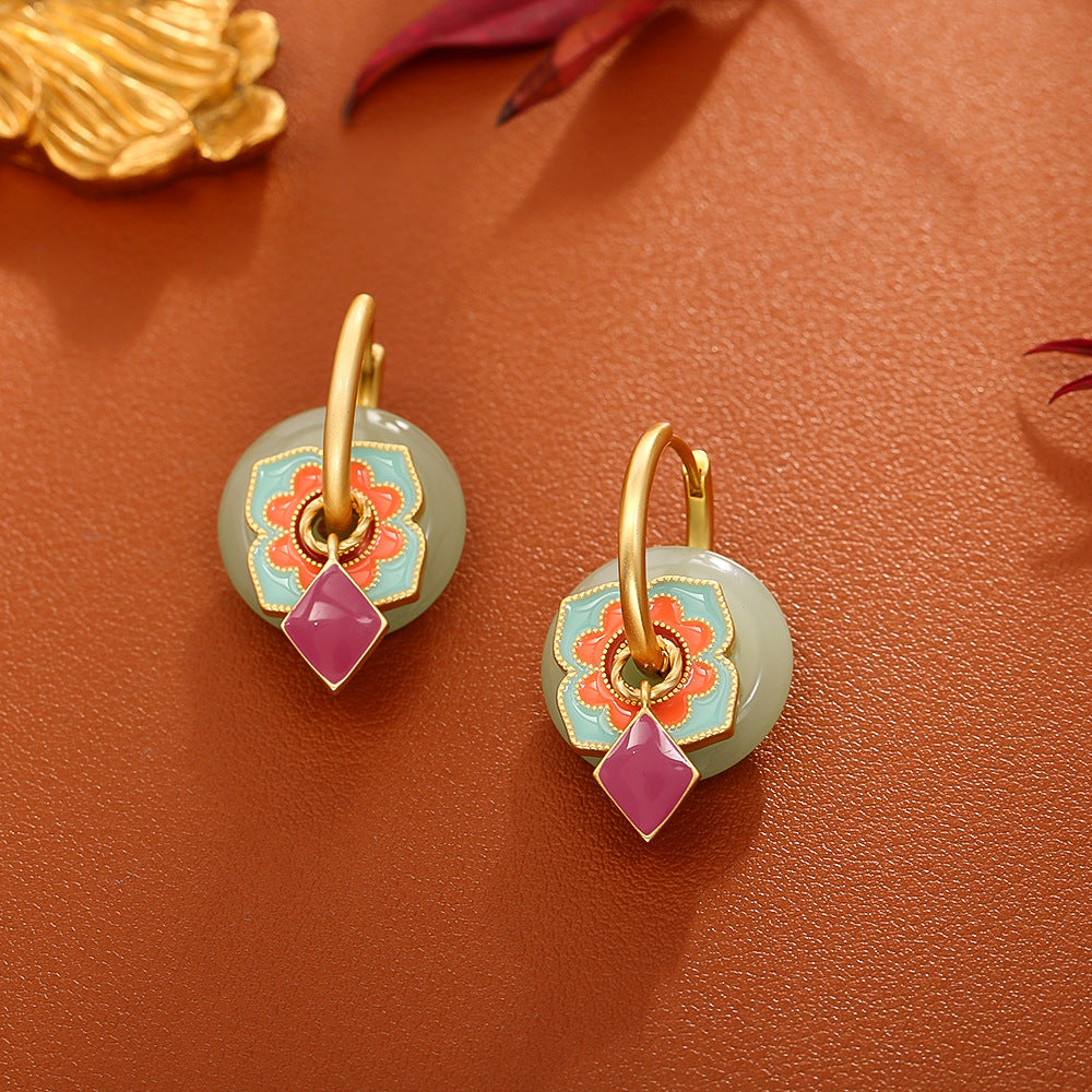 Blush Jade Petal Earrings