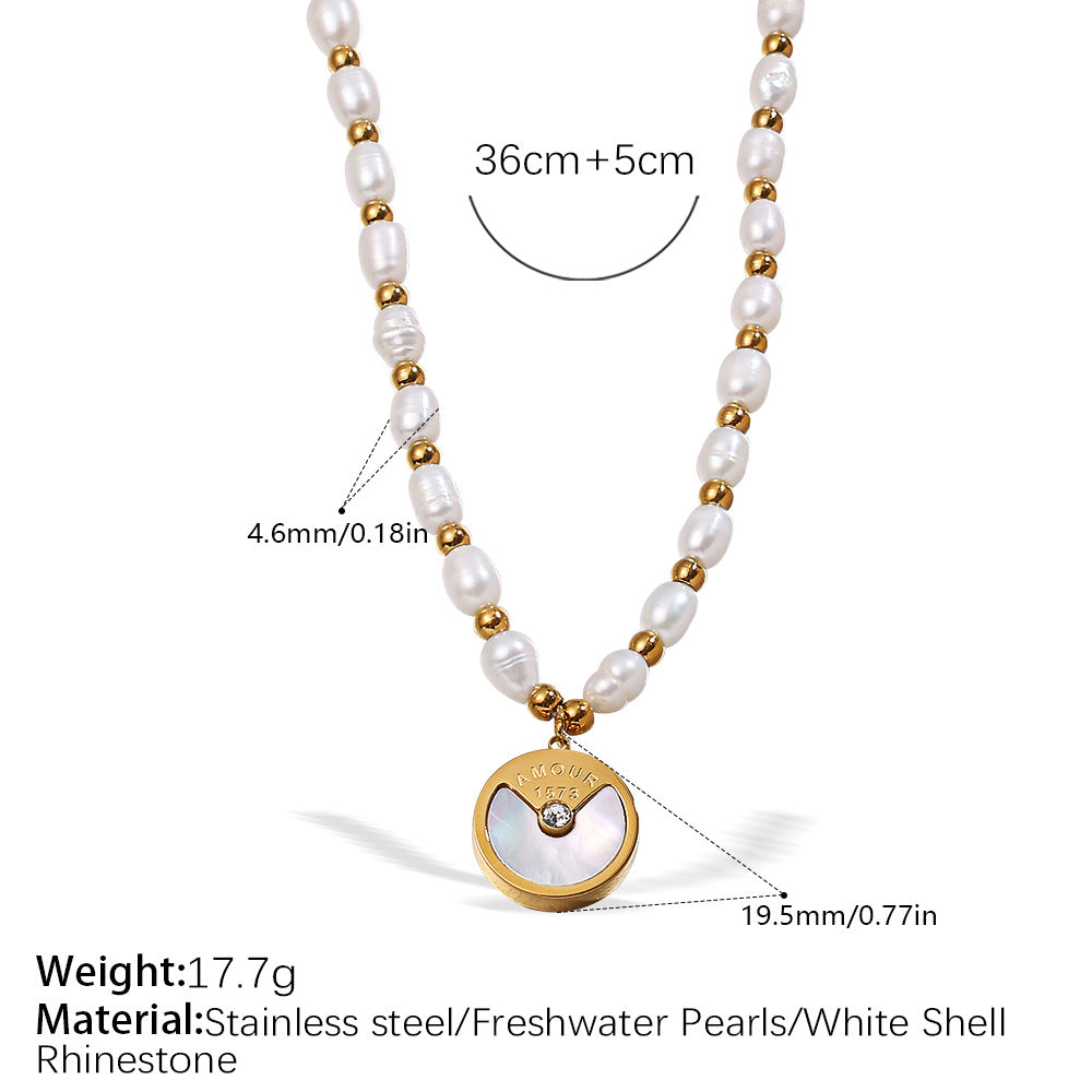 Natural Pearl Charm Necklace