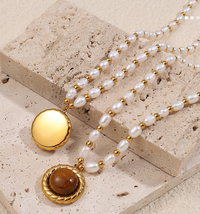 Natural Pearl Charm Necklace