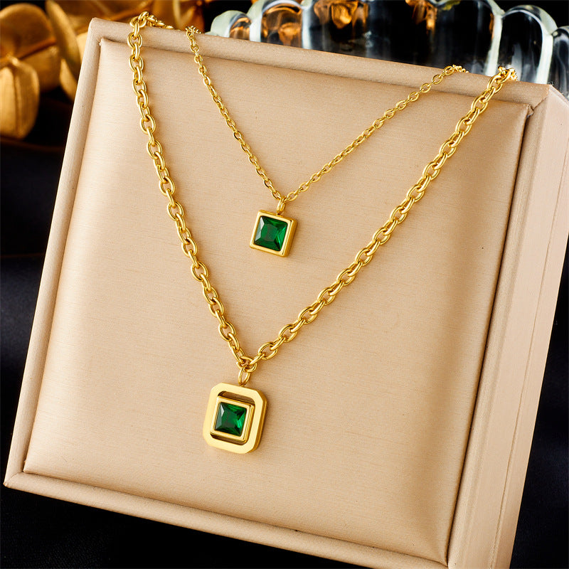 Emerald Square Necklace