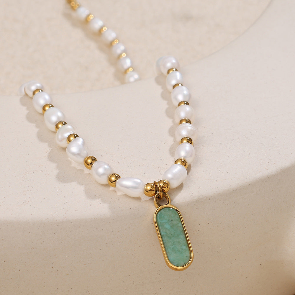 Natural Pearl Charm Necklace