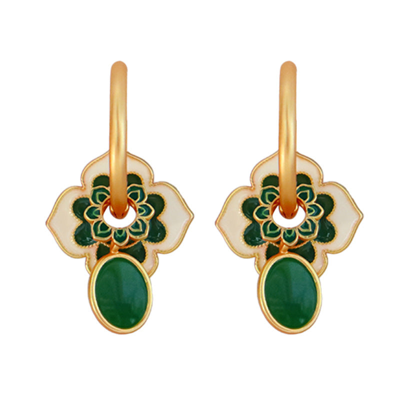 Emerald Petal Earrings