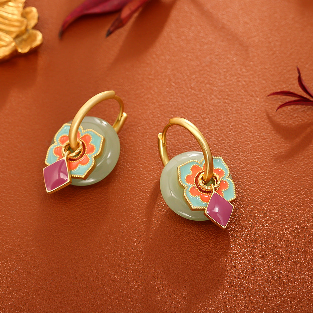 Blush Jade Petal Earrings