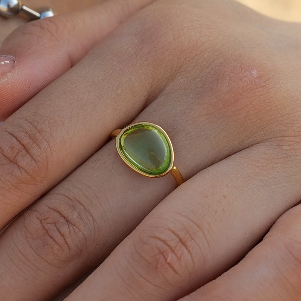 Oval Gem Adjustable Ring