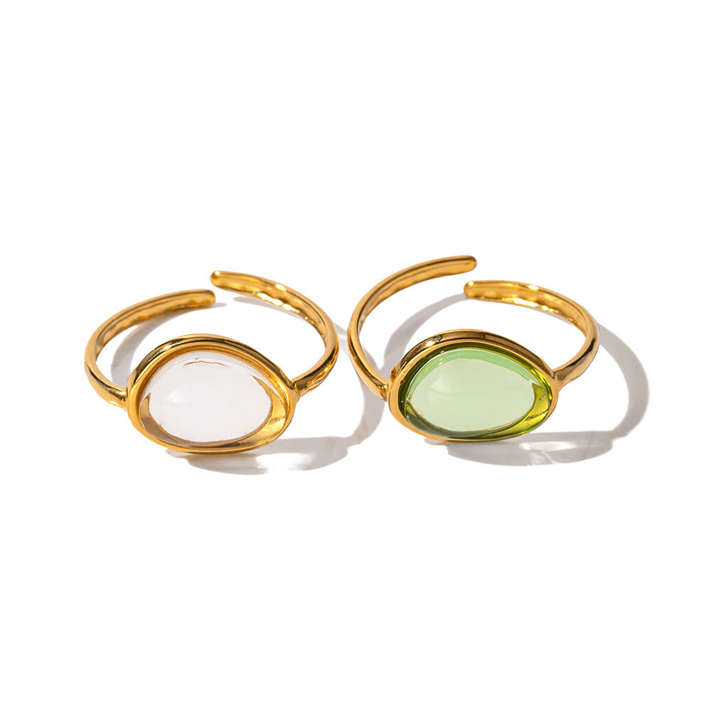 Oval Gem Adjustable Ring