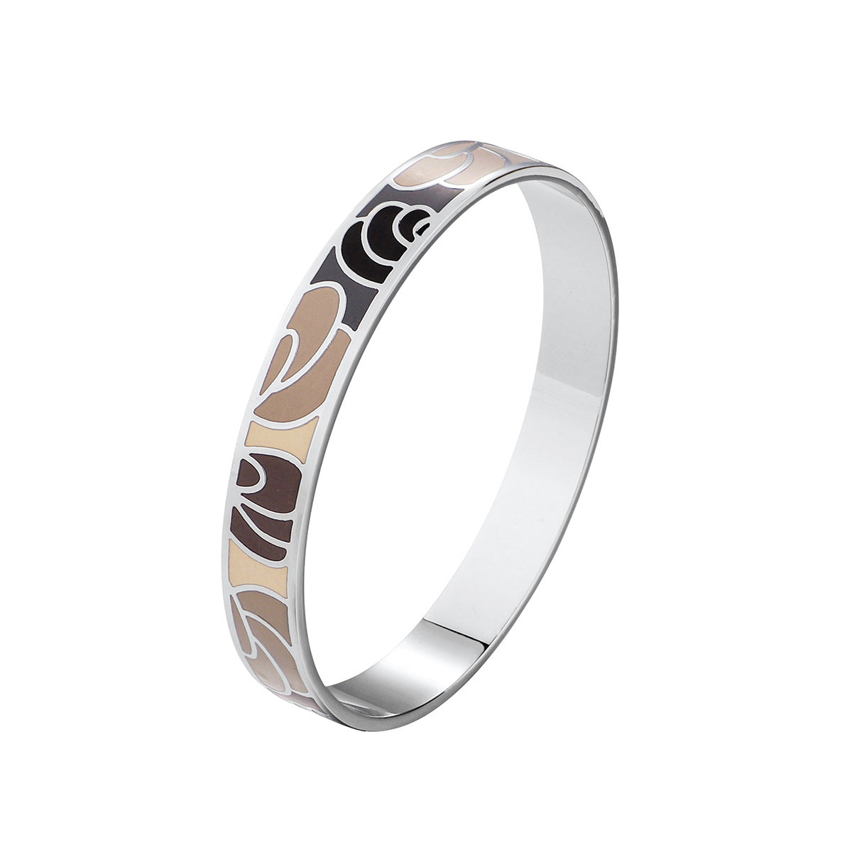 Neutral Blossom Enamel Bangle