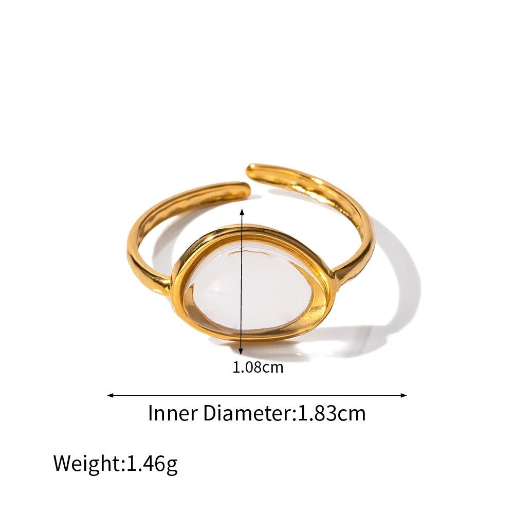 Oval Gem Adjustable Ring