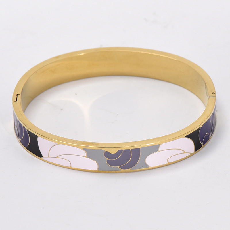 Lavender Bloom Enamel Bangle
