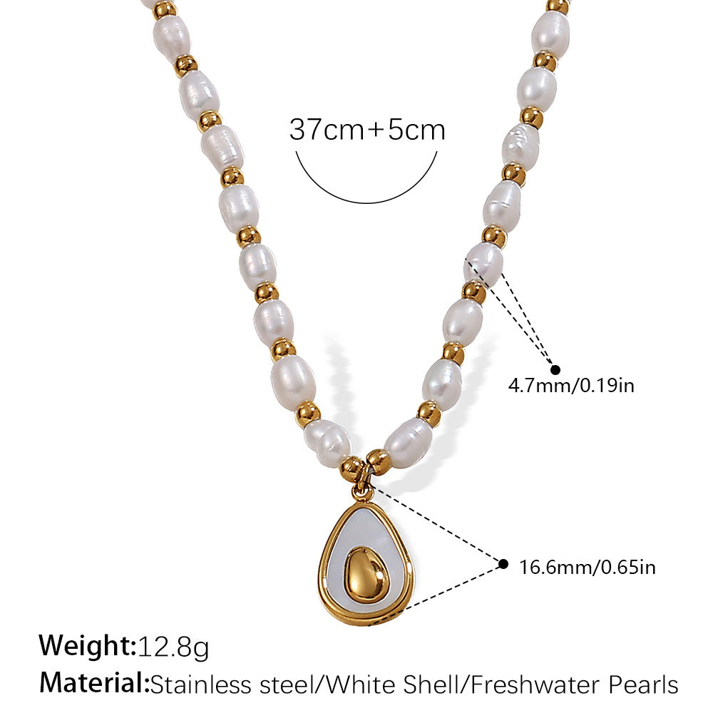 Gold Charm Pearl Necklace