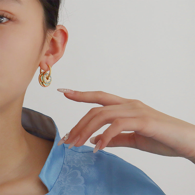 Baby Blue & Peach Color Earrings