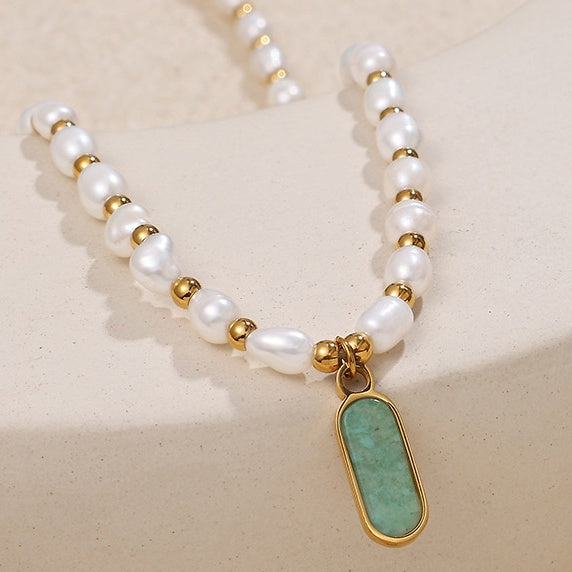 Natural Pearl Charm Necklace