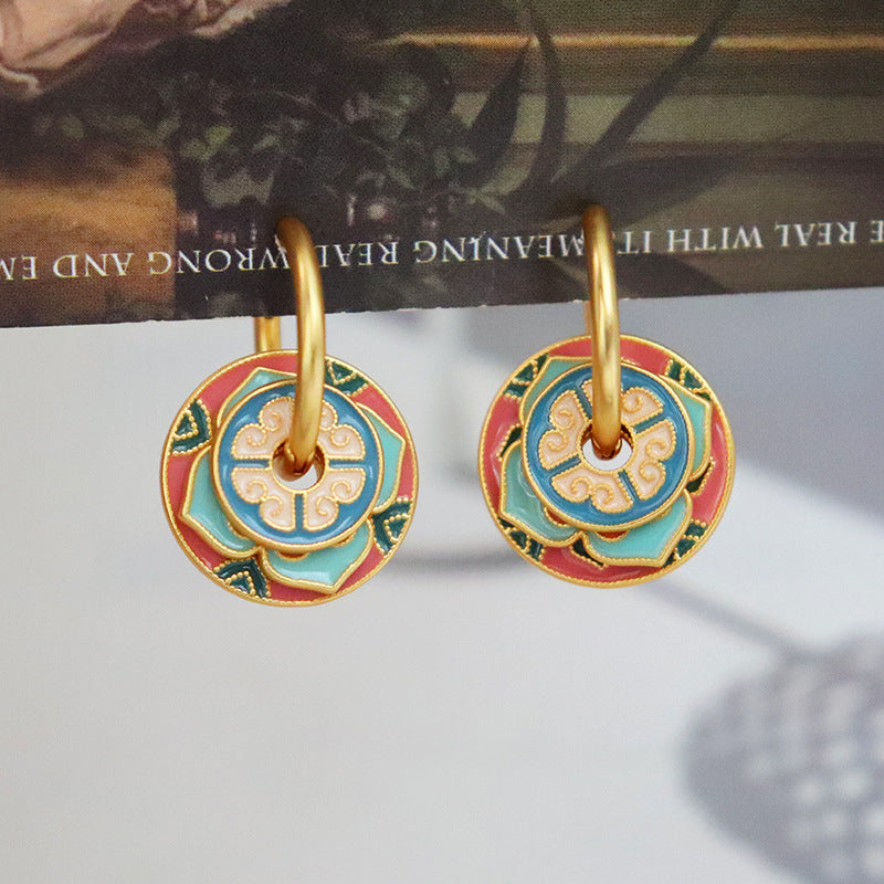 Baby Blue & Peach Color Earrings