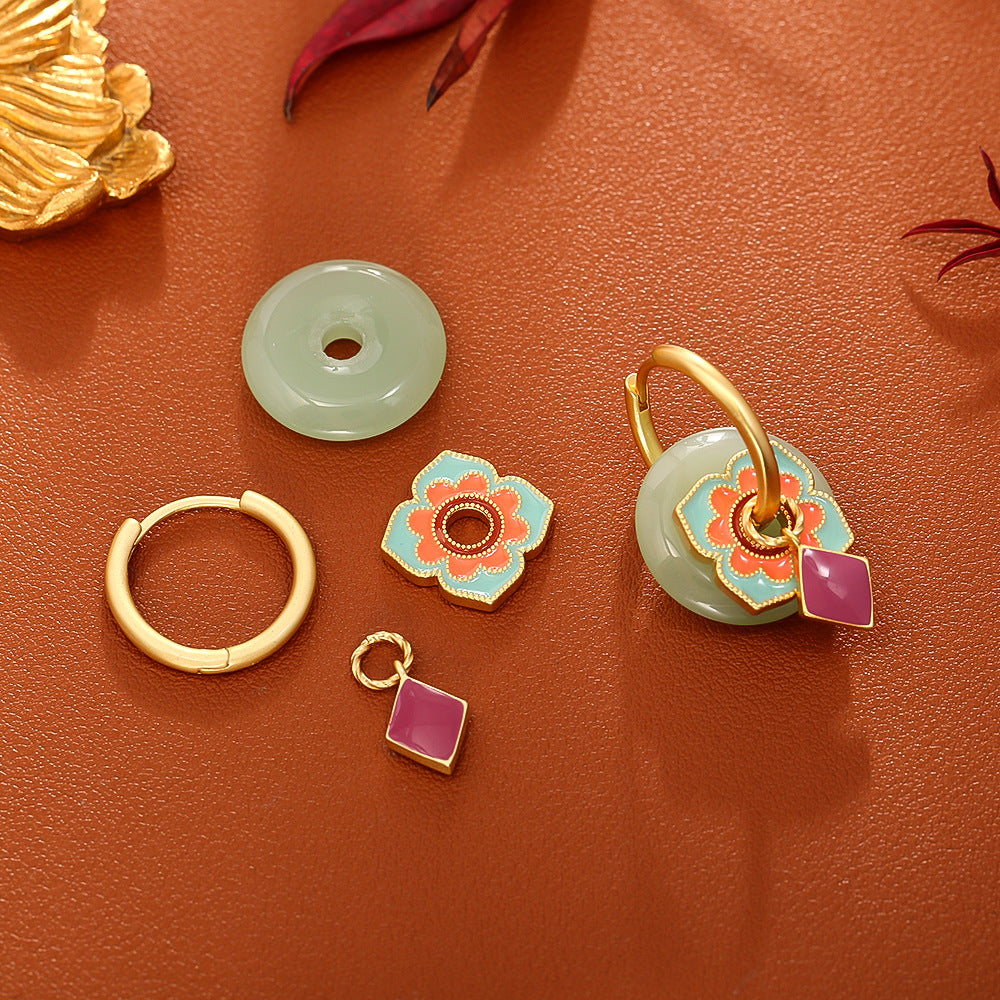 Blush Jade Petal Earrings