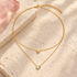 Amoura blue and white heart layered gold necklace by Bloomy