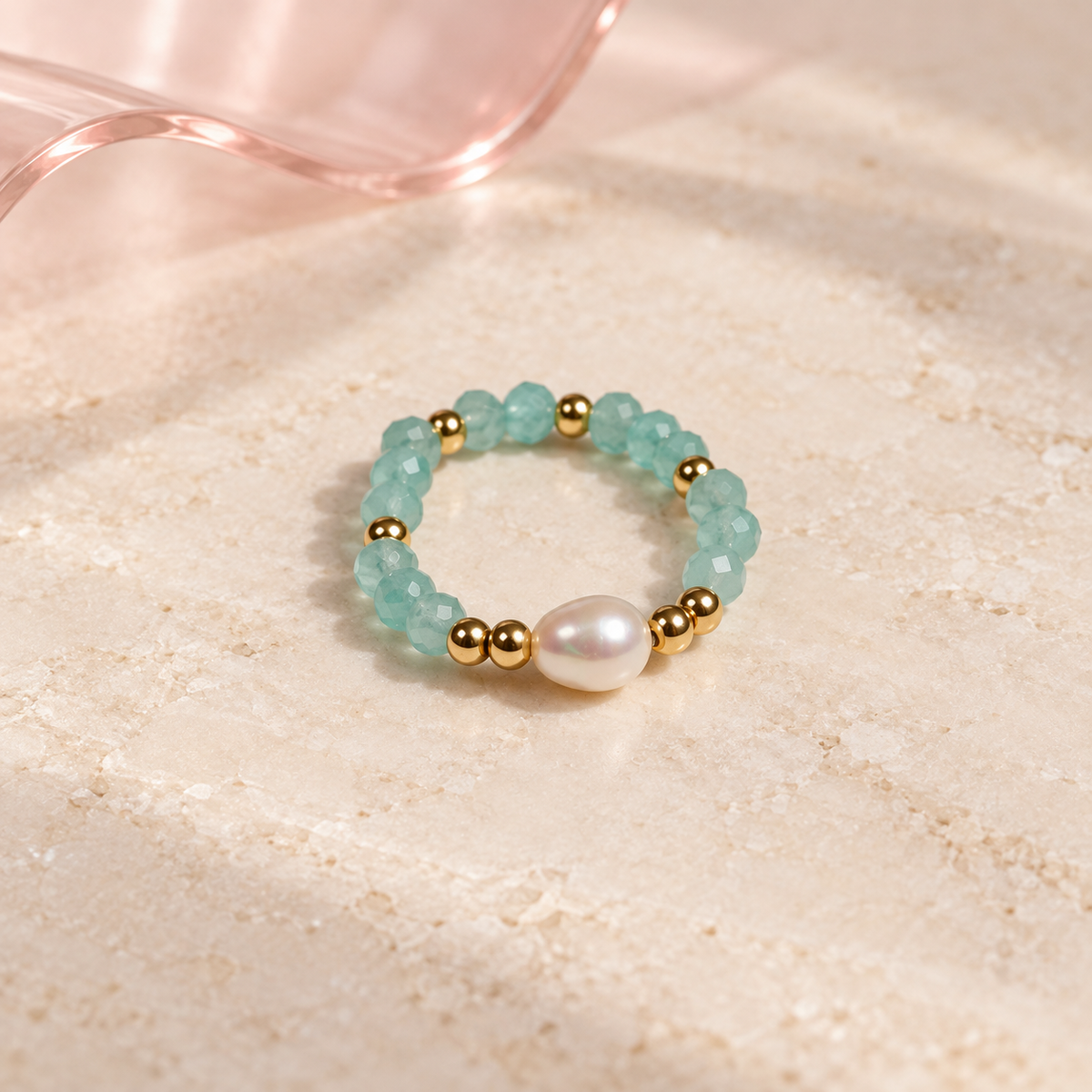 Aqua Pearl Spark Ring design by Bloomy