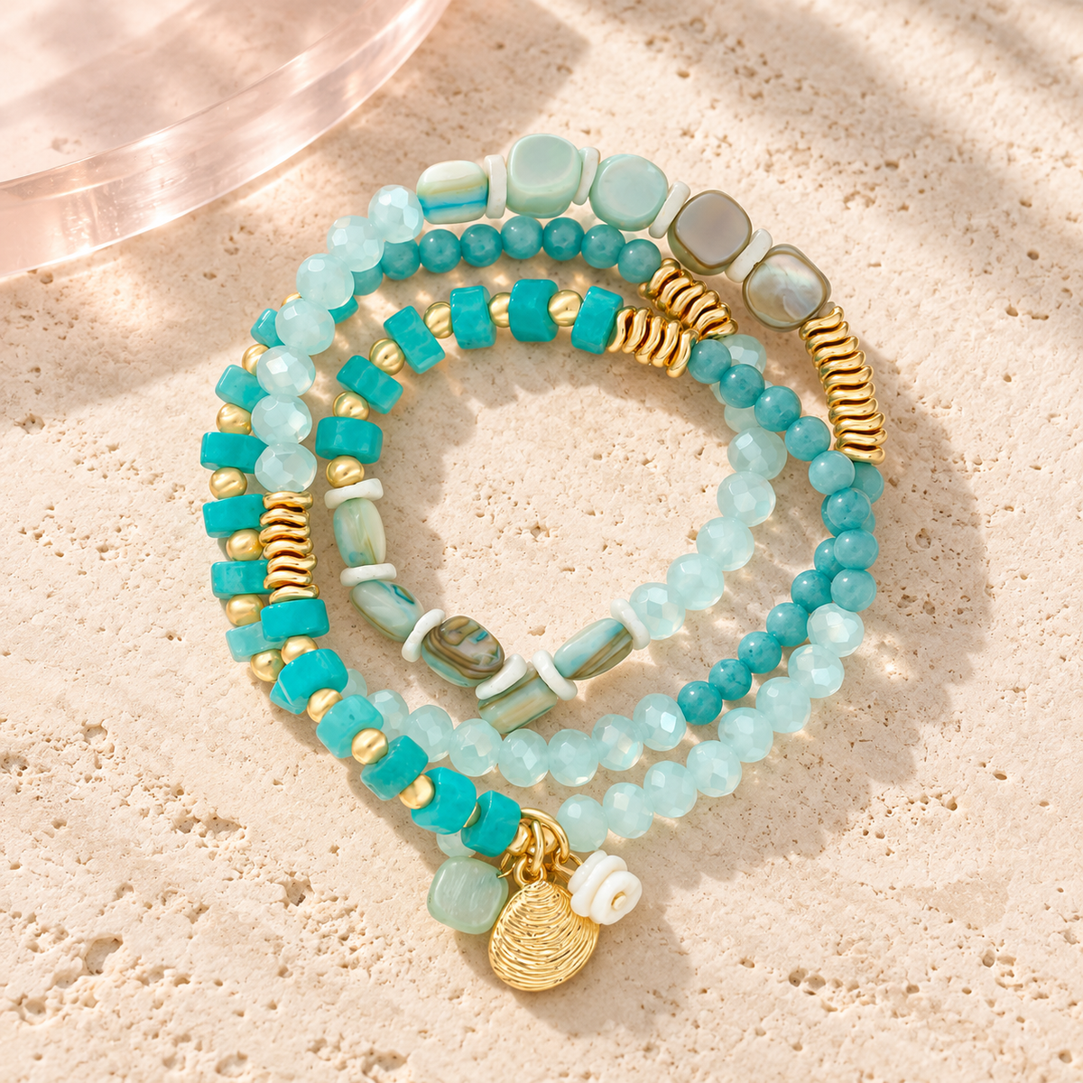 Azzurra Tide turquoise triple-wrap bracelet by Bloomy