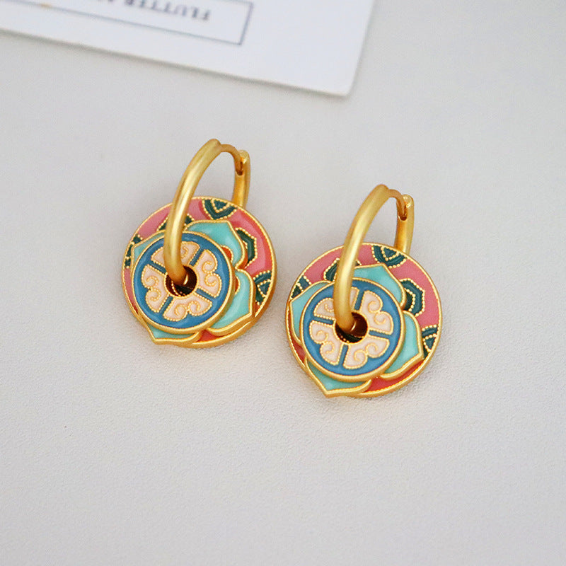 Baby Blue & Peach Color Earrings