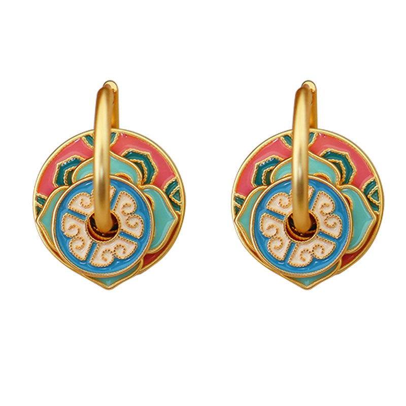 Baby Blue & Peach Color Earrings