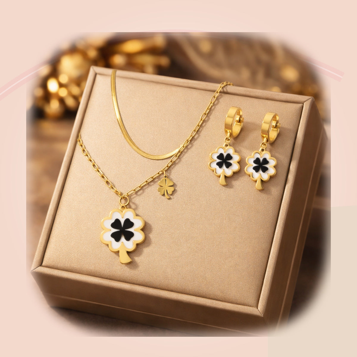 Black Clover Elegance Jewelry Set — full product view