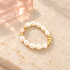 Blush Pearl Accent Ring on ivory stone with blush acrylic