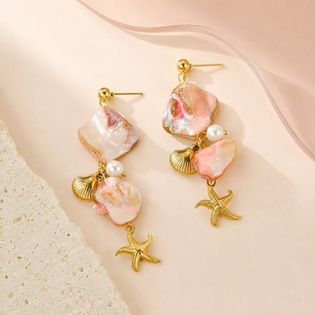 Blush Reef Earrings – full view