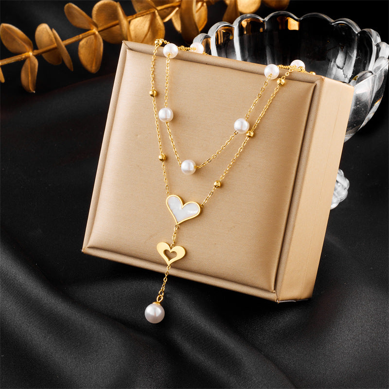 Celeste Heart Drop Necklace