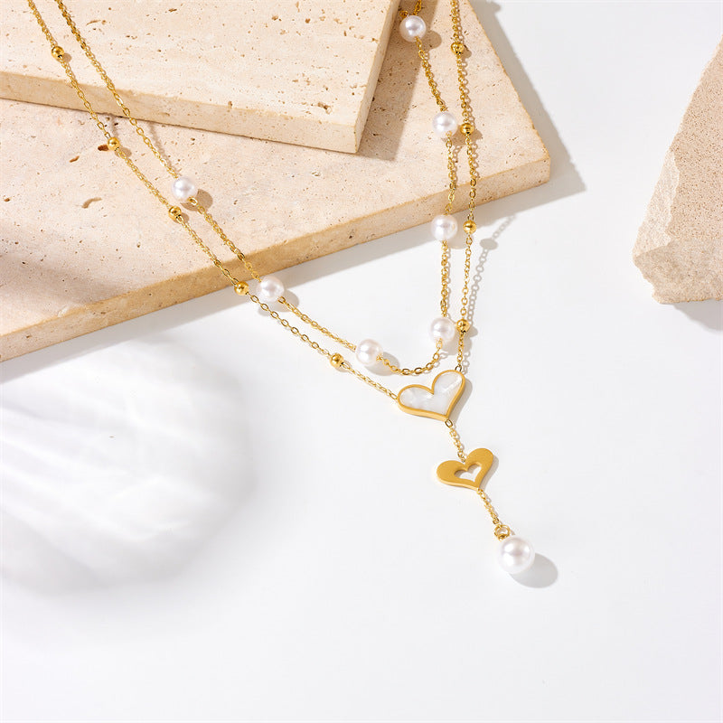 Celeste Heart Drop Necklace