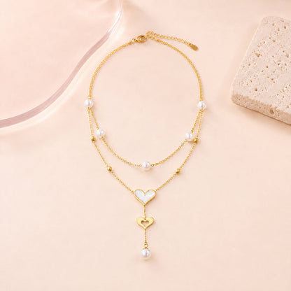 Celeste Heart Drop Necklace — complete product view