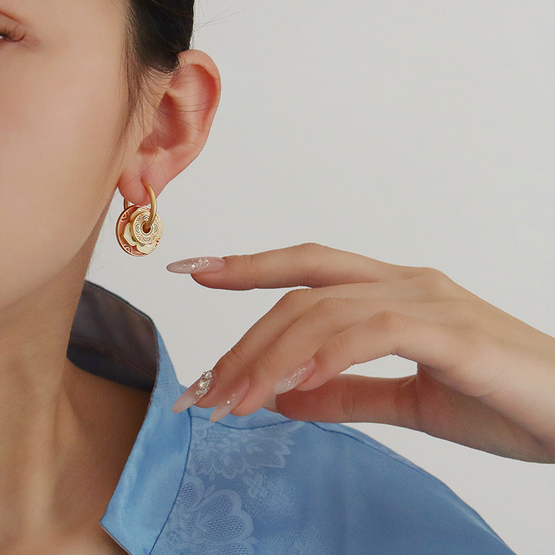 Coral & Teal Floral Earrings