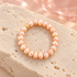 Blush Pink Pearl Stretch Ring solo on ivory stone