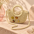 Cream floral woven bag with colourful flowers