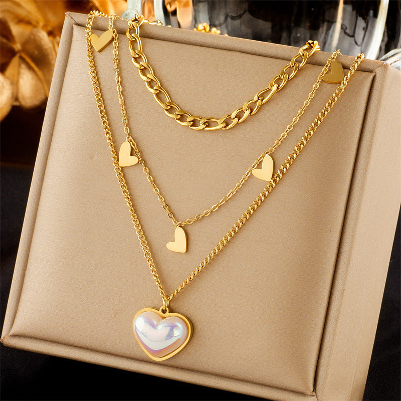 Golden Layered Heart Necklace