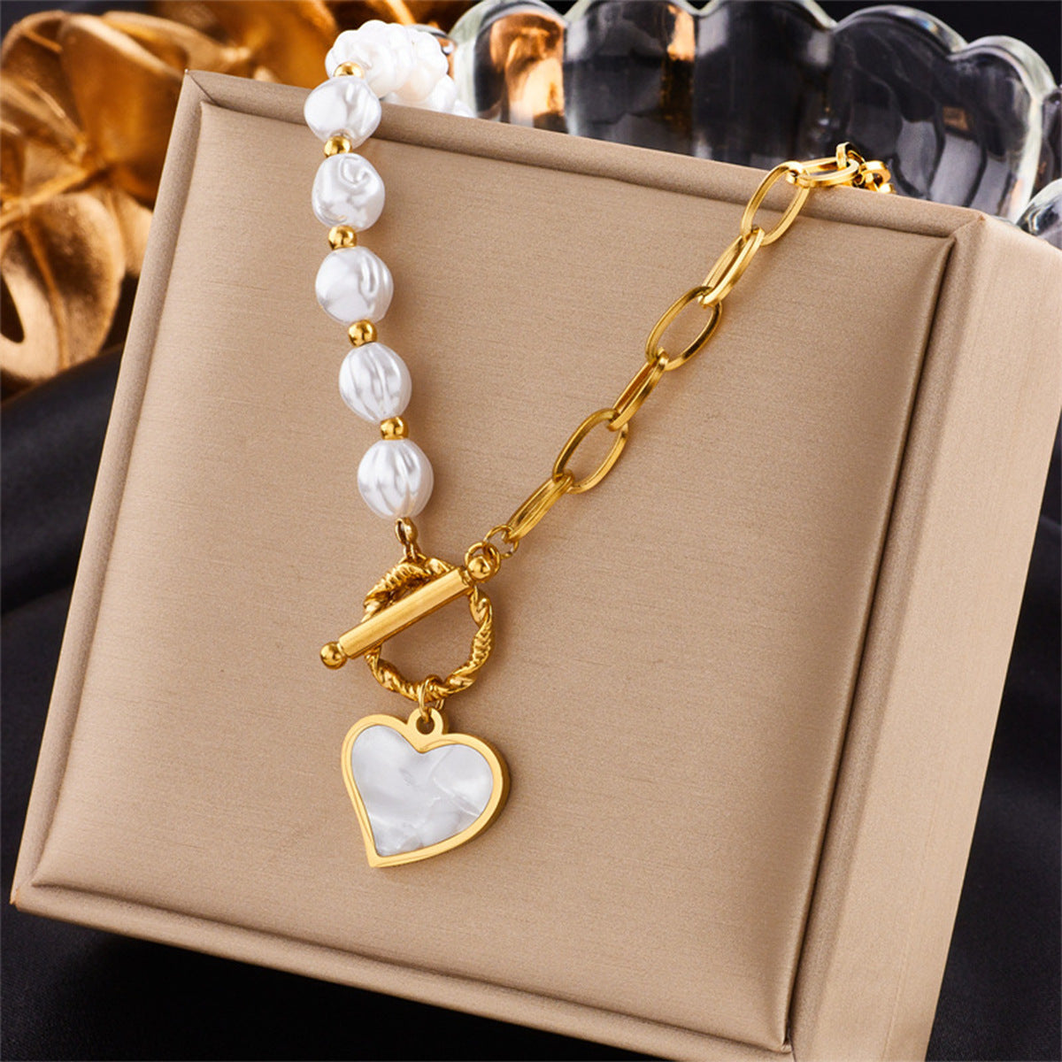 Ivory Heart Toggle Necklace