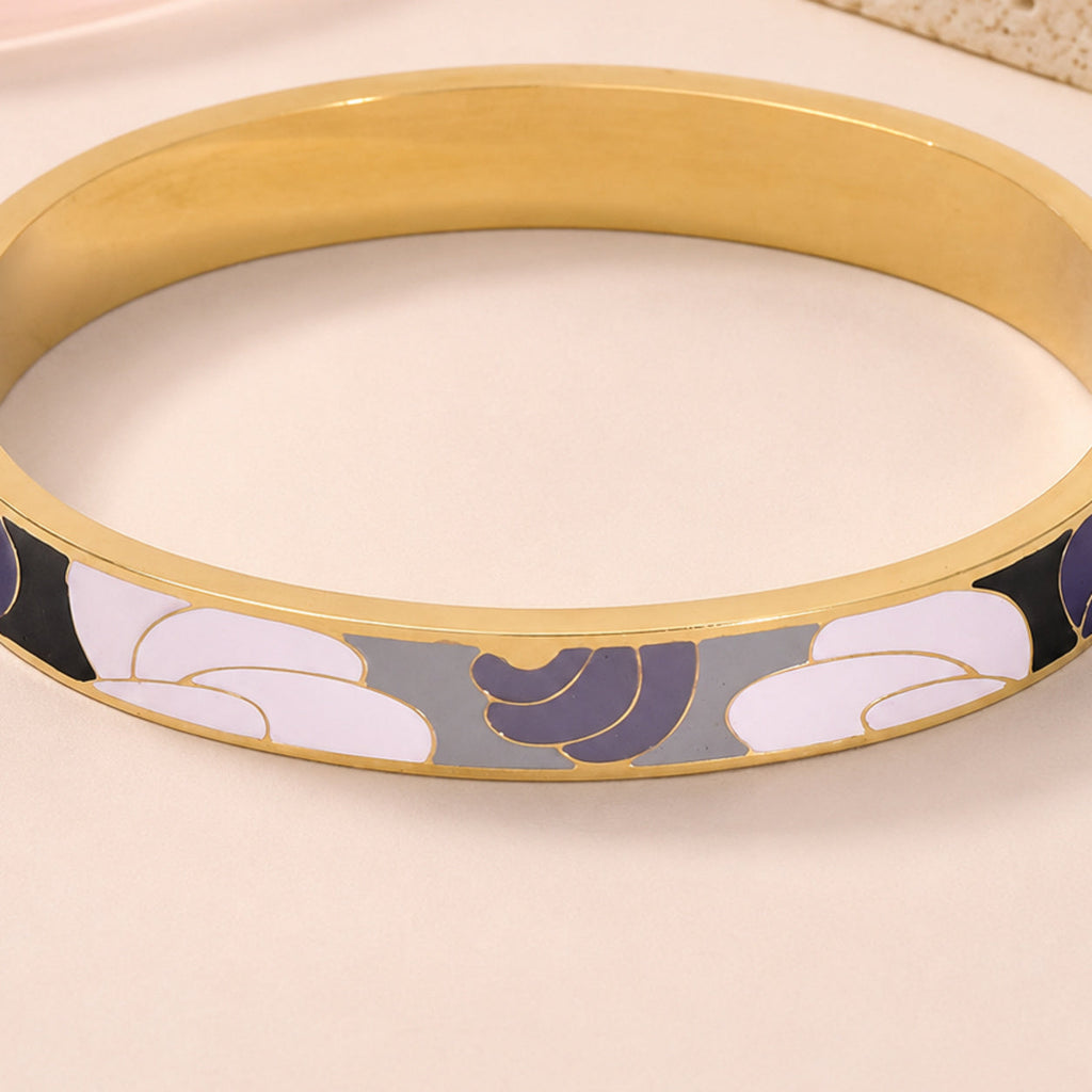 Lavender Bloom Enamel Bangle – single close-up detail