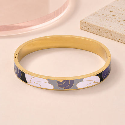 Lavender Bloom Enamel Bangle – full view