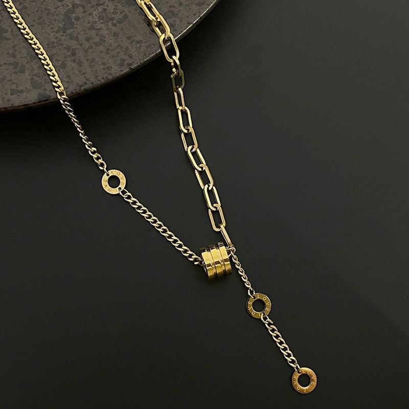 Layered Chain Disc Necklace