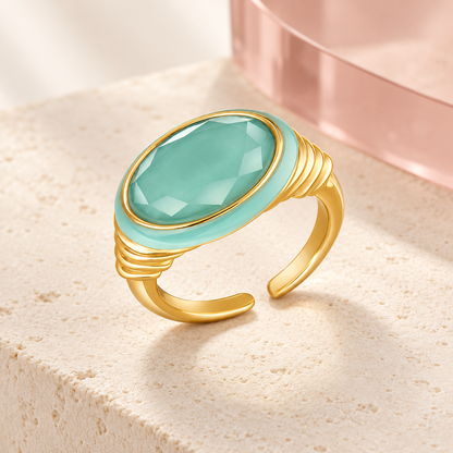 Maris Aqua Statement Ring - Bloomy