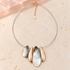 Nail Mother of Pearl Rose Gold Necklace with four alternating accents on ivory stone