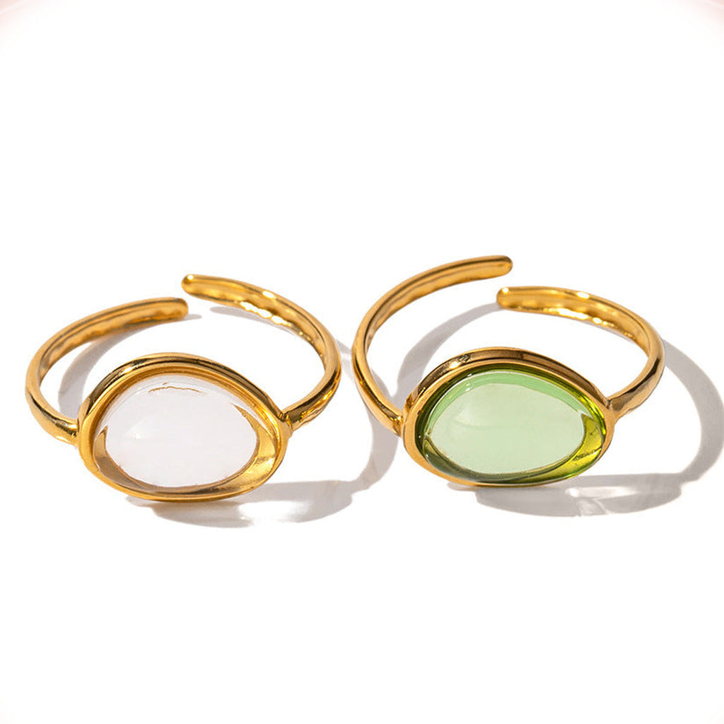 Oval Gem Adjustable Ring — detail view