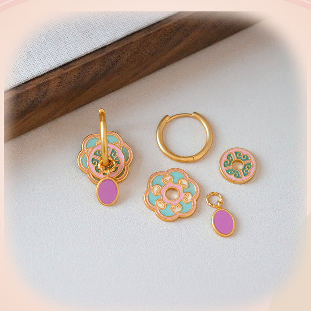 Pink Orchid Earrings — detail view