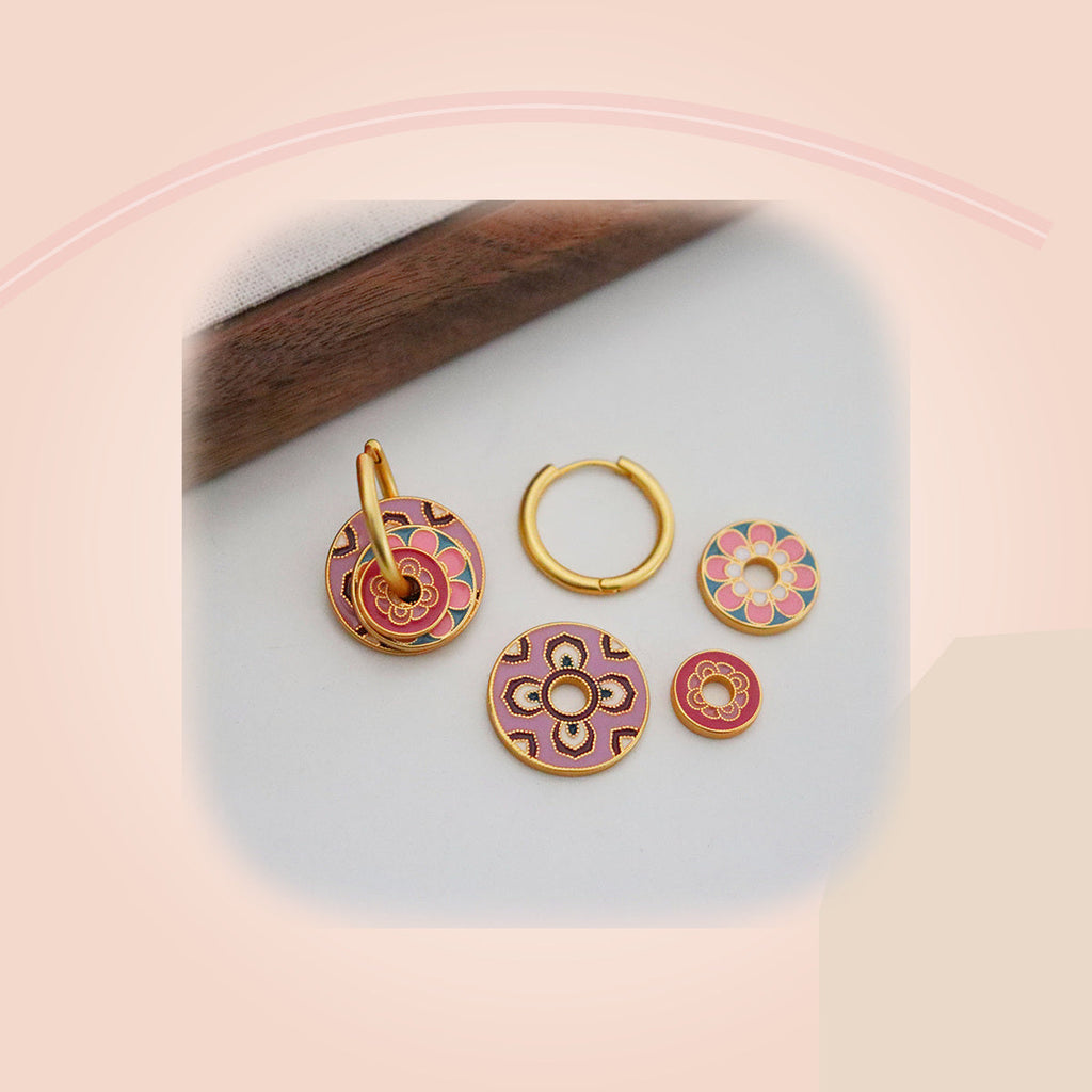 Rose Medallion Earrings — full product view